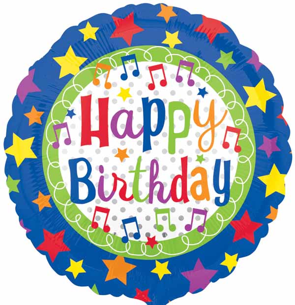 Balloon Foil 18 Inch Happy Birthday Stars