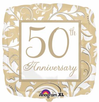 Balloon Foil 18 Inch 50th Anniversary Square