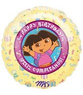 Balloon Foil 18 Inch Dora Happy Birthday