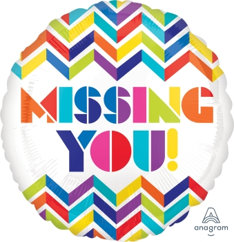 Balloon Foil 18 Inch Missing You Stripe