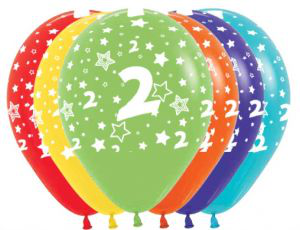 Balloon Latex 11 Inch Fashion Round Number 002 ASSORTED COLORS