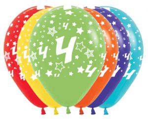 Balloon Latex 11 Inch Fashion Round Number 004 ASSORTED COLORS