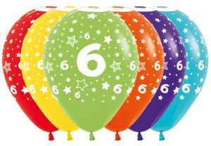 Balloon Latex 11 Inch Fashion Round Number 006 ASSORTED COLORS