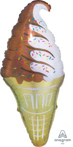 Balloon Foil Super Shape Holographic Ice Creme Cone