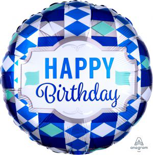 Balloon Foil 18 Inch Happy Birthday Tie Pattern