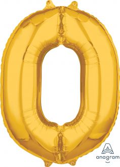 Balloon Foil 34 Inch Gold Number 0 Foil