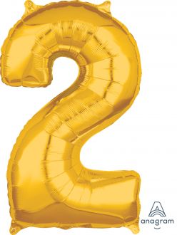 Balloon Foil 34 Inch Gold Number 2 Foil