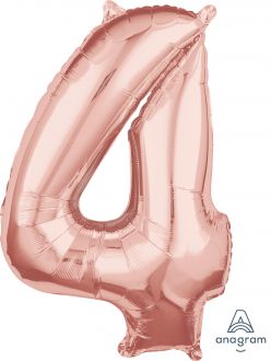 Balloon Foil 34 Inch Rose Gold Number 4