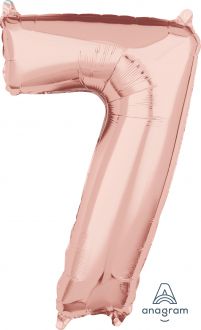 Balloon Foil 34 Inch Rose Gold Number 7 Foil