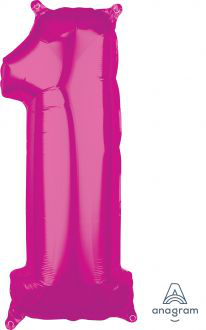 Balloon Foil 34 Inch Pink Number 1 Foil