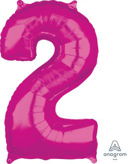 Balloon Foil 34 Inch Pink Number 2 Foil