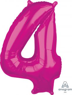 Balloon Foil 34 Inch Pink Number 4 Foil