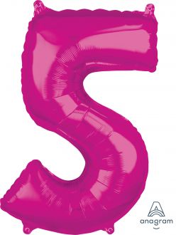 Balloon Foil 34 Inch Pink Number 5 Foil