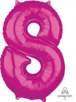 Balloon Foil 34 Inch Pink Number 8 Foil