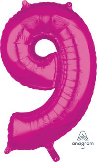 Balloon Foil 34 Inch Pink Number 9 Foil