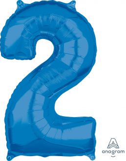 Balloon Foil 34 Inch Blue Number 2 Foil