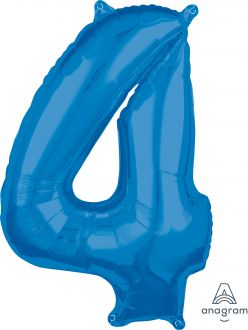 Balloon Foil 34 Inch Blue Number 4 Foil