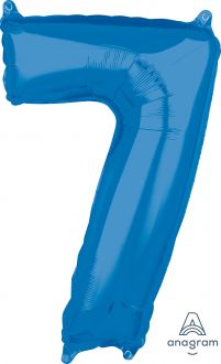 Balloon Foil 34 Inch Blue Number 7 Foil