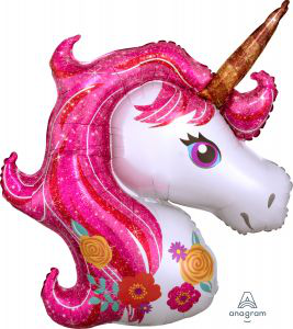 Balloon Foil Super Shape Unicorn Pink