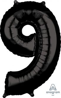 Balloon Foil 34 Inch Black Number 9 Foil