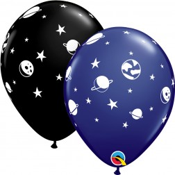 Balloon Latex 11 Inch Fashion Space Onyx Black/Navy