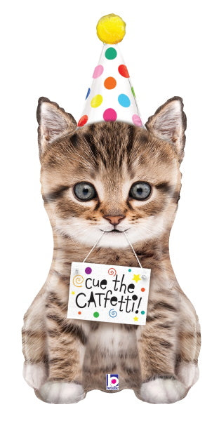 Balloon Foil Super Shape Cue The Cat Fetti