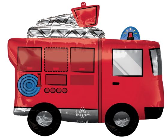 Balloon Foil Super Shape Fire Truck