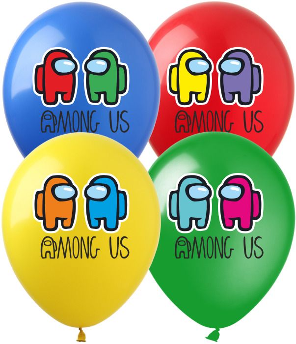 Balloon Latex 11 Inch Fashion Among Us Assorted Colours