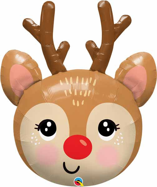 Balloon Foil Super Shape Red-Nosed Reindeer