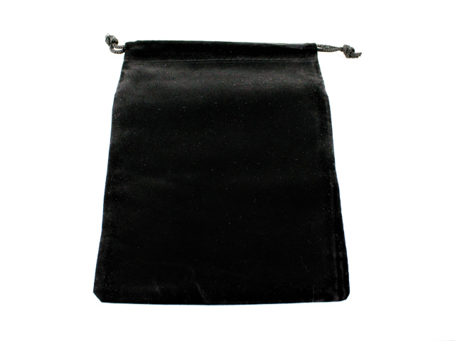 SUEDECLOTH DICE BAG - LARGE BLACK