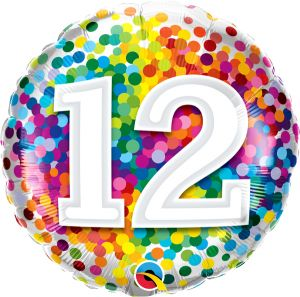 Balloon Foil 18 Inch 012 Rainbow Confetti