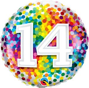 Balloon Foil 18 Inch 014 Rainbow Confetti