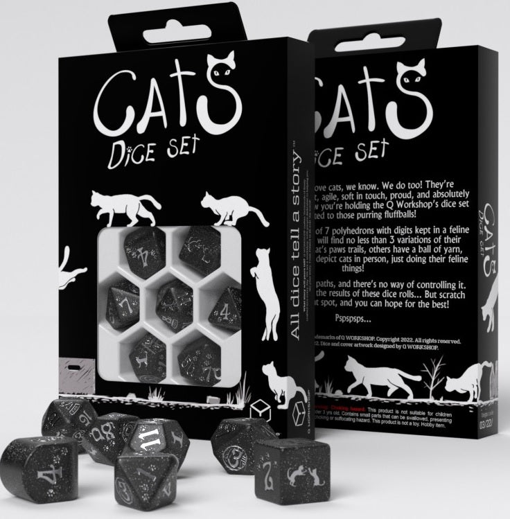 Dice Cats 7-Die Set Waffle