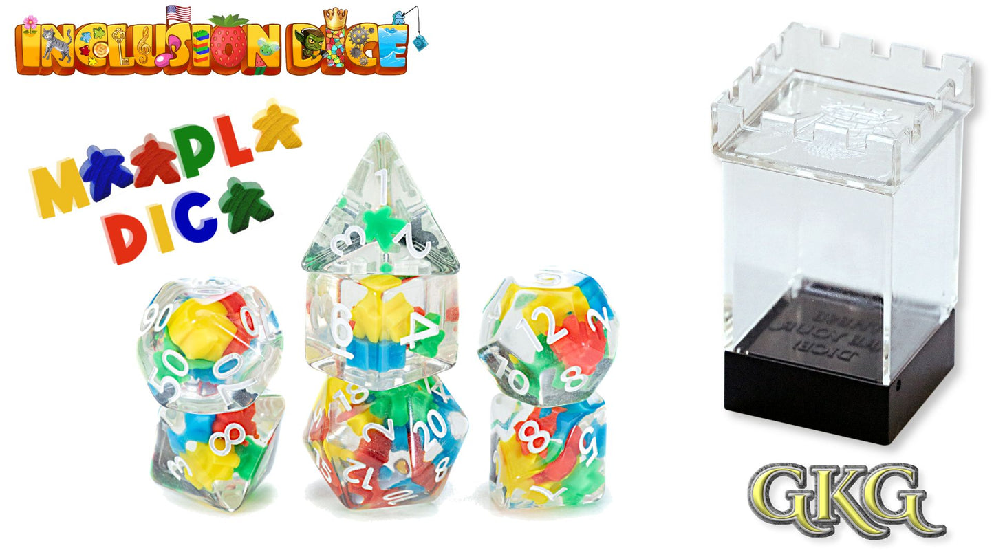 Dice Inclusion - Meeple 7-Die Set Upgraded Case