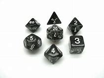 Dice Koplow Glitter Polyhedral 7pc Set Black