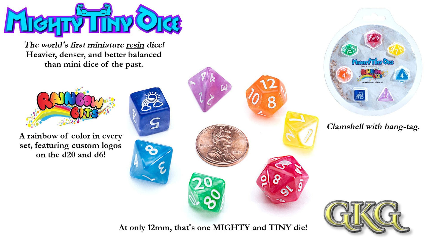 Dice Mighty Tiny - Rainbow Bits 7-Die Set