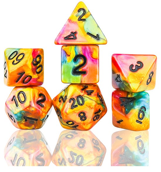 Dice SD Celestial Rainbow Gold 7-Die Set