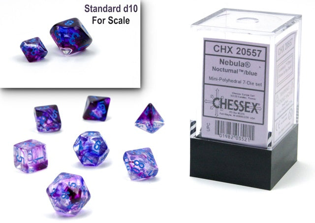 Dice Nebula Mini 7-Die Set Nocturnal/blue Luminary