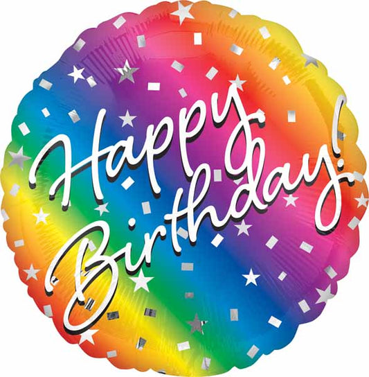 Balloon Foil 18 Inch Happy Birthday Ombre