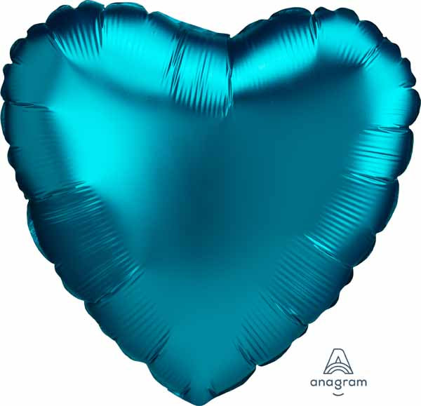 Balloon Foil 19 Inch Heart Aqua Satin Luxe