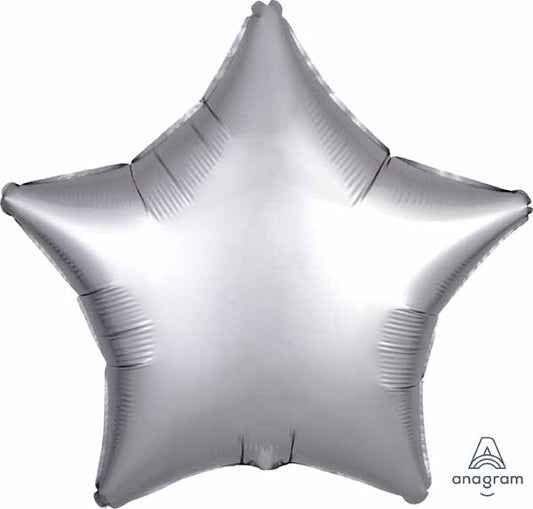 Balloon Foil 19 Inch Star Platinum Satin Luxe