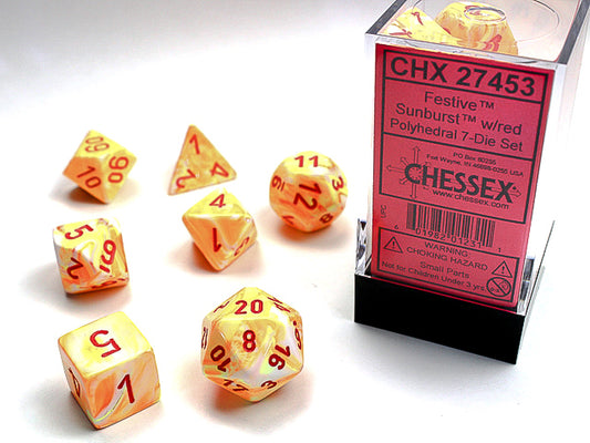 Dice Festive 7-Die Set Sunburst/Red