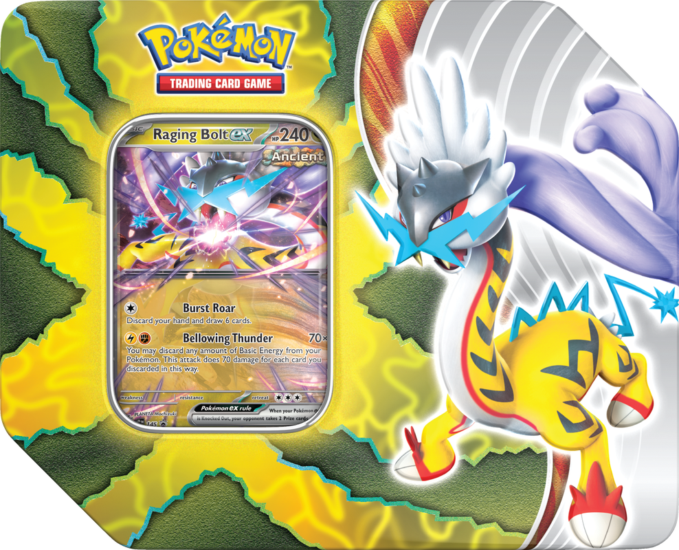 Pokemon Paradox Destinies Tin - Raging Bolt EX