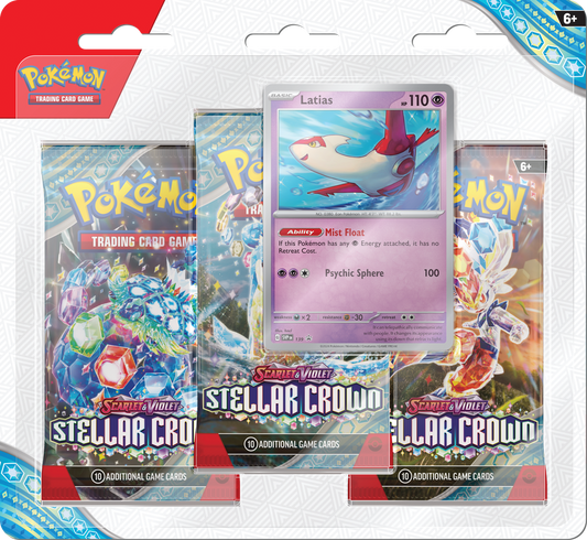 Pokemon Scarlet & Violet 7 Stellar Crown 3PK Blister - Latias