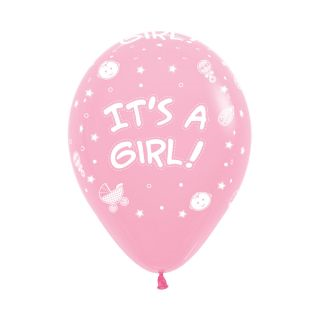 Balloon Latex 11 Inch Fashion It's A Girl Pink
