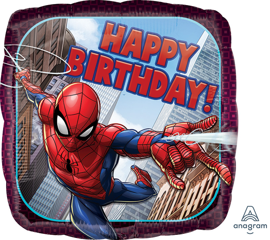 Balloon Foil 18 Inch Spiderman Happy Birthday Foil