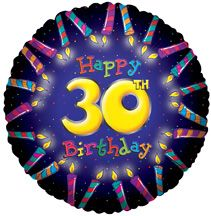 Balloon Foil 18 Inch Happy Birthday 30th Candles