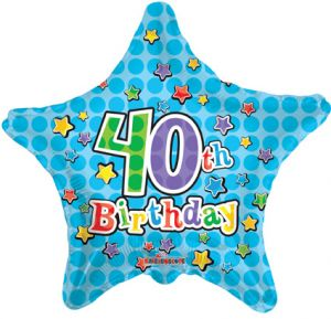 Balloon Foil 18 Inch 40th Birthday Star