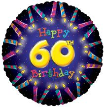 Balloon Foil 18 Inch Happy Birthday 60th Candles