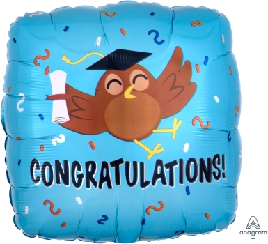 Balloon Foil 18 Inch Congratulations Grad Owl